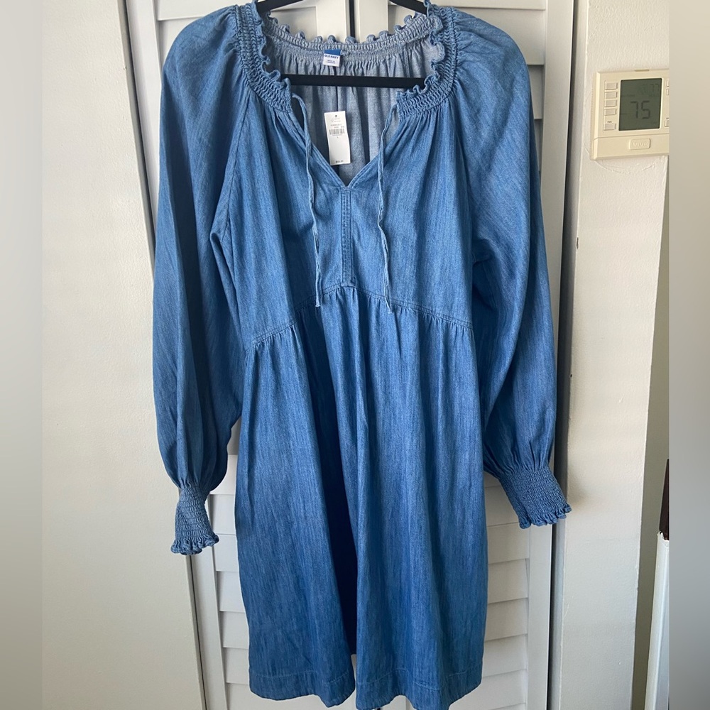 Old Navy Blue Long Sleeve Denim Dress